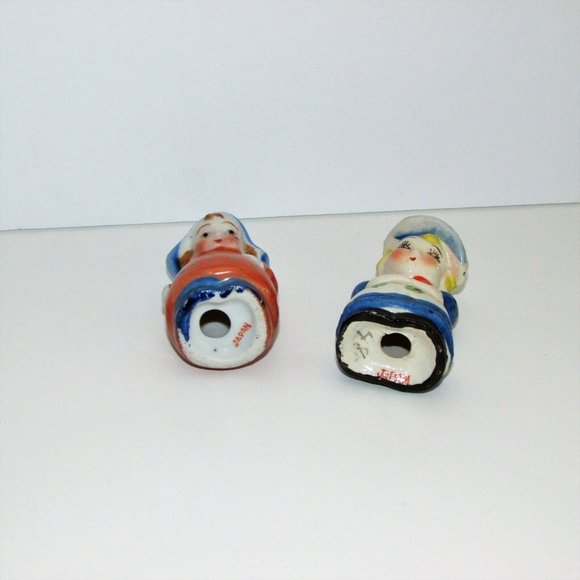 2 Vintage Salt & Pepper Shakers Colourful Mismatched Set Hand Painted Singles - Picture 7 of 9